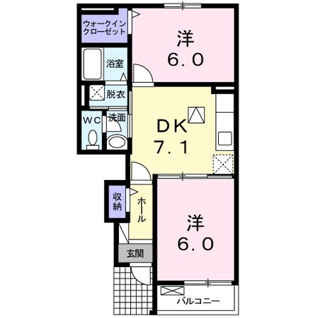 ジェルメ．Ｋ　Ⅱの物件間取画像